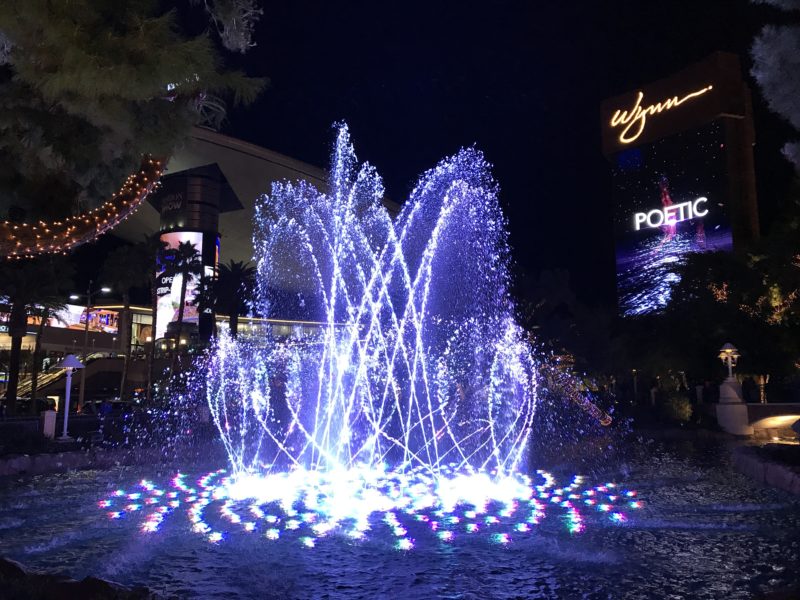 Waterfall and light show at the Wynn hotel, Las Vegas